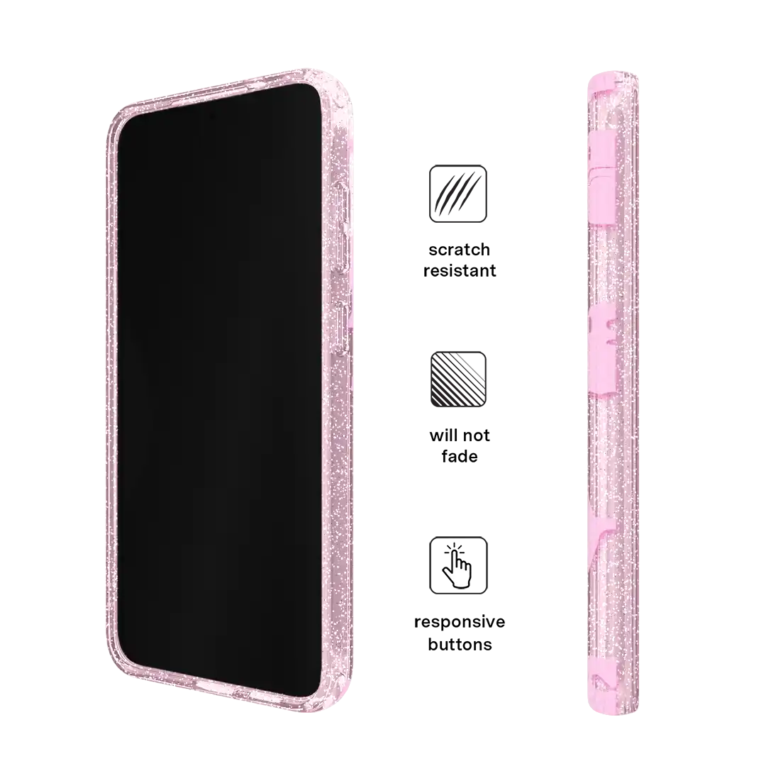 Ghosted Pink Glitter Samsung Case