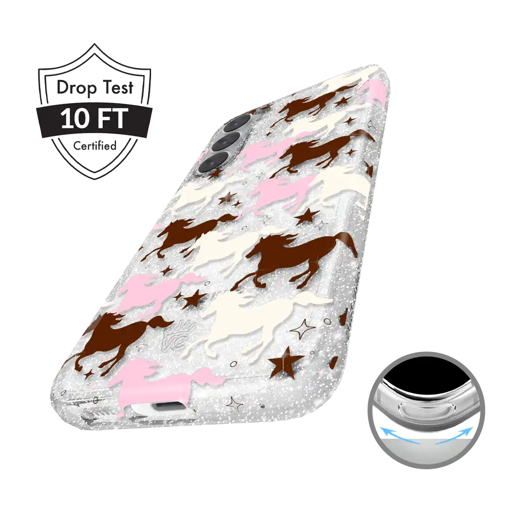 Pink Pony Glitter Samsung Case