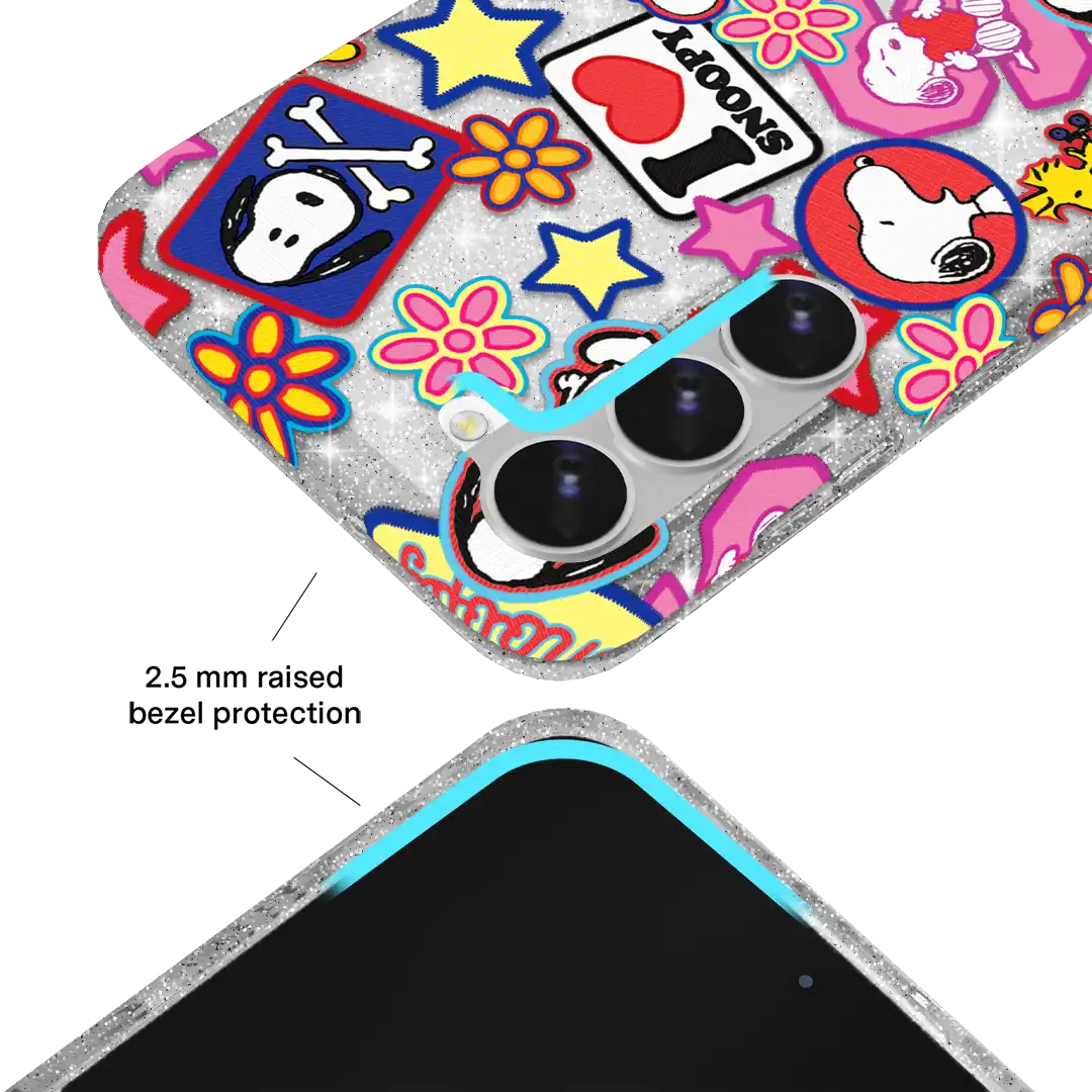 Snoopy Patchwork Glitter Samsung Case