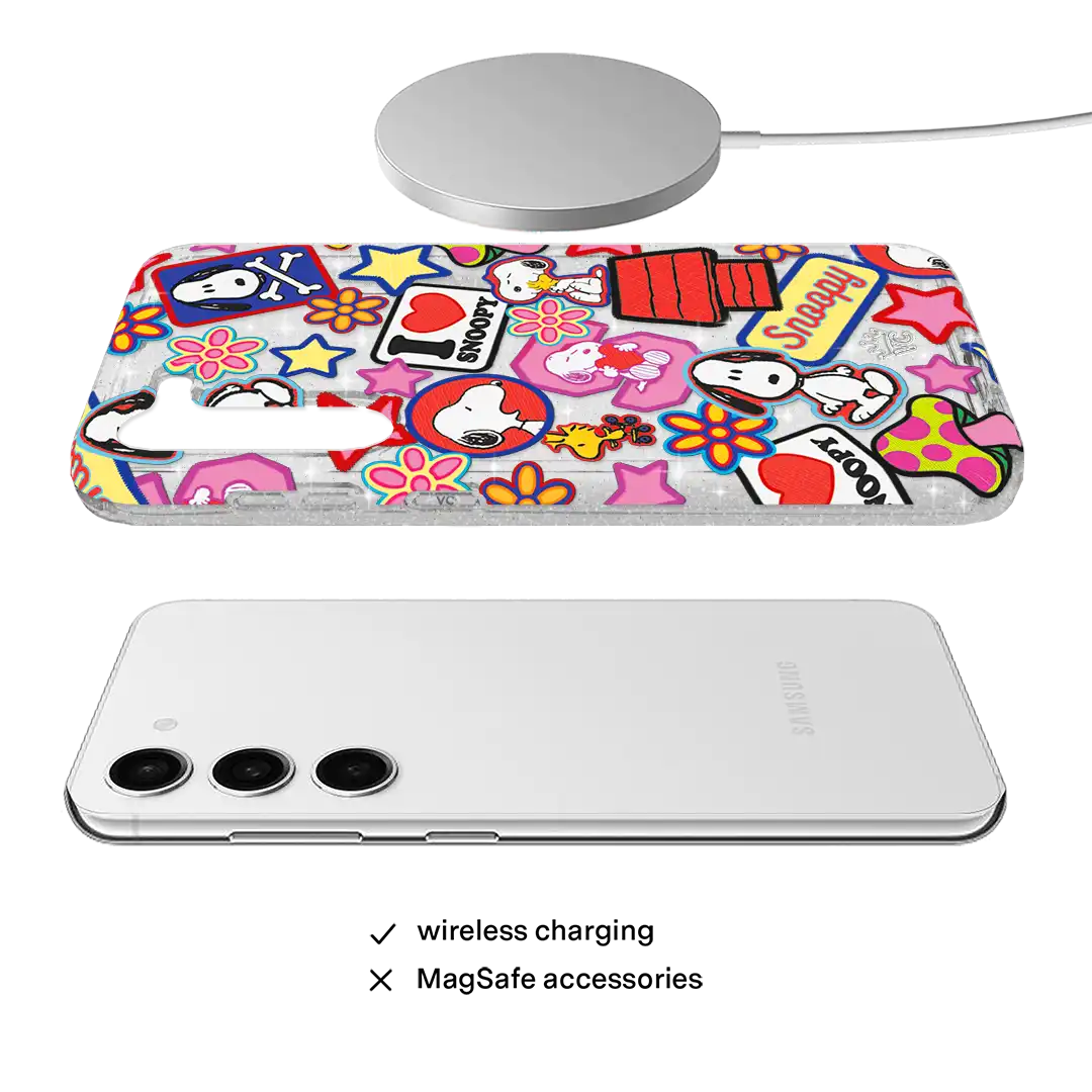 Snoopy Patchwork Glitter Samsung Case