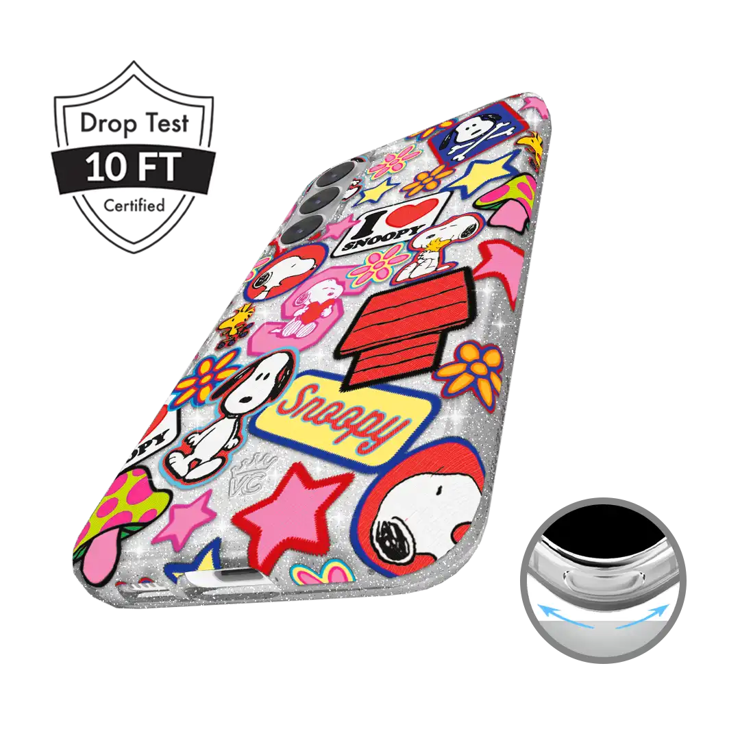 Snoopy Patchwork Glitter Samsung Case