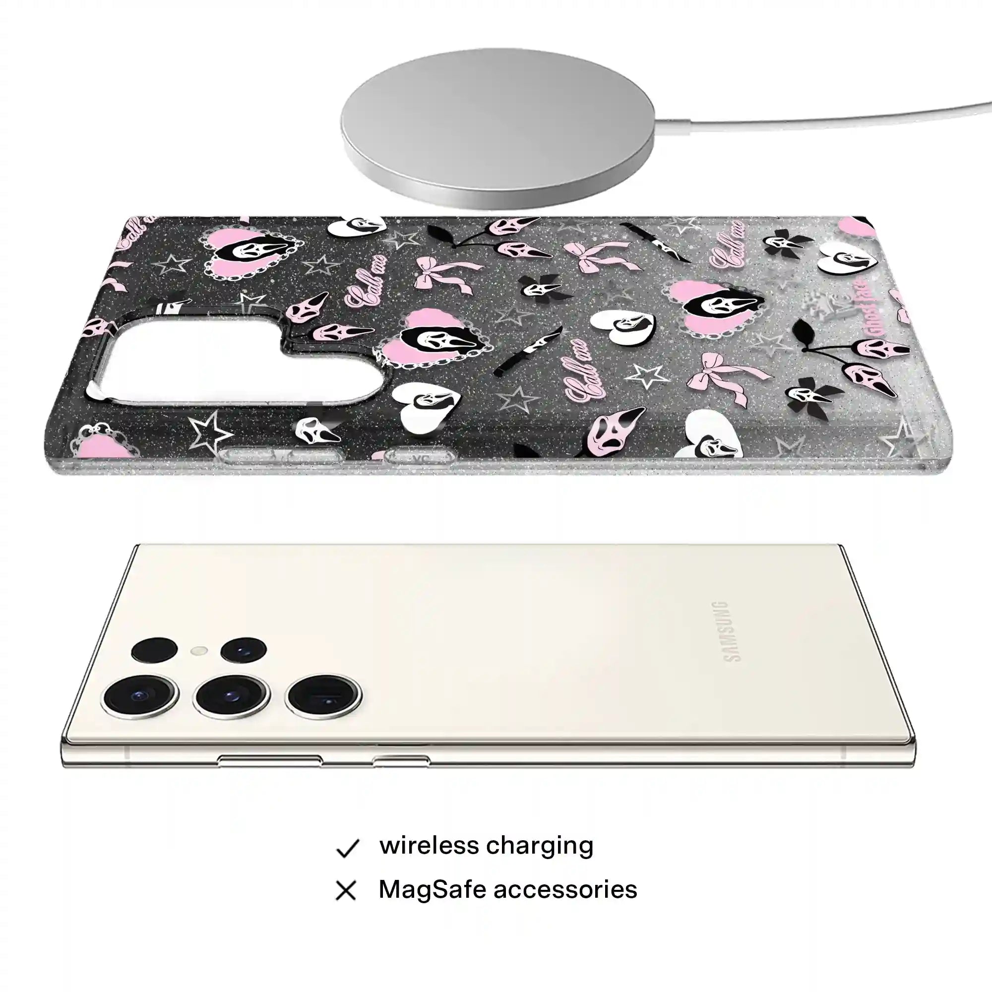 Ghost Face Goth Glitter Samsung Case