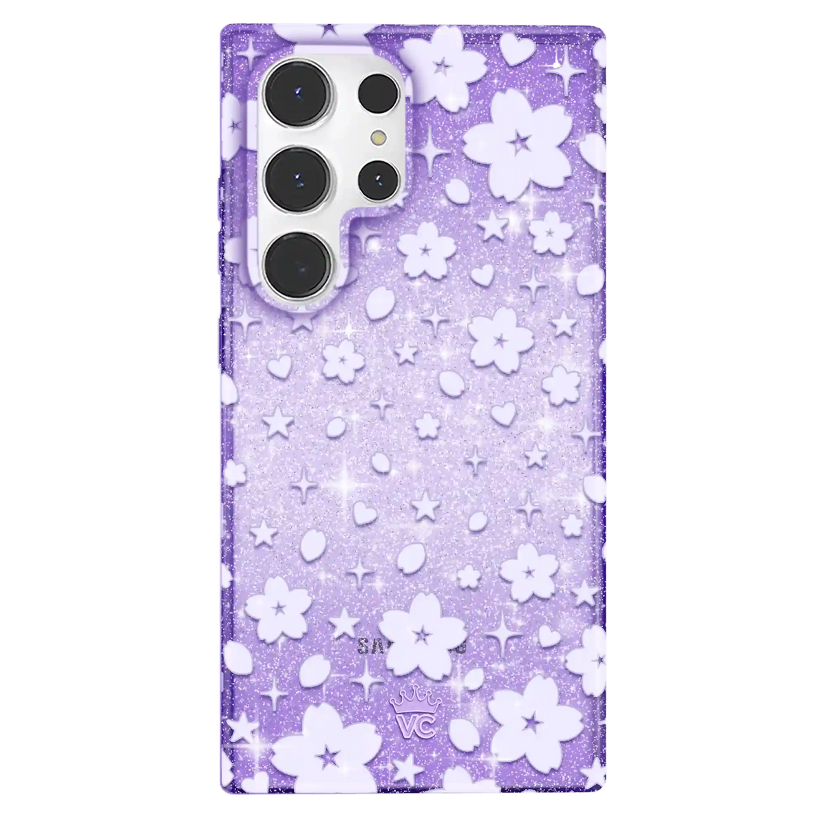 Lavender Cherry Blossom Glitter Samsung Case