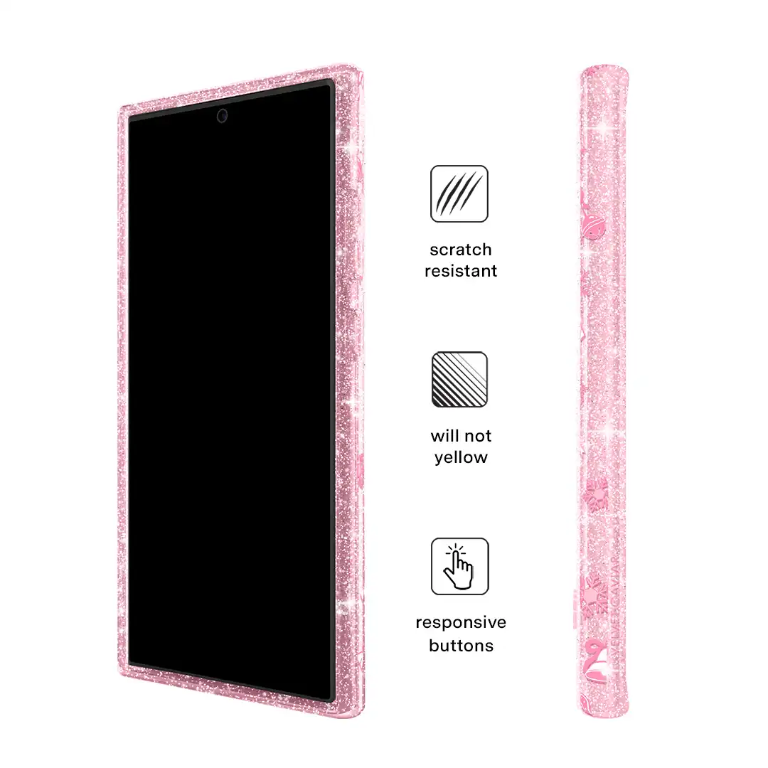 Pink Christmas Glitter Samsung Case