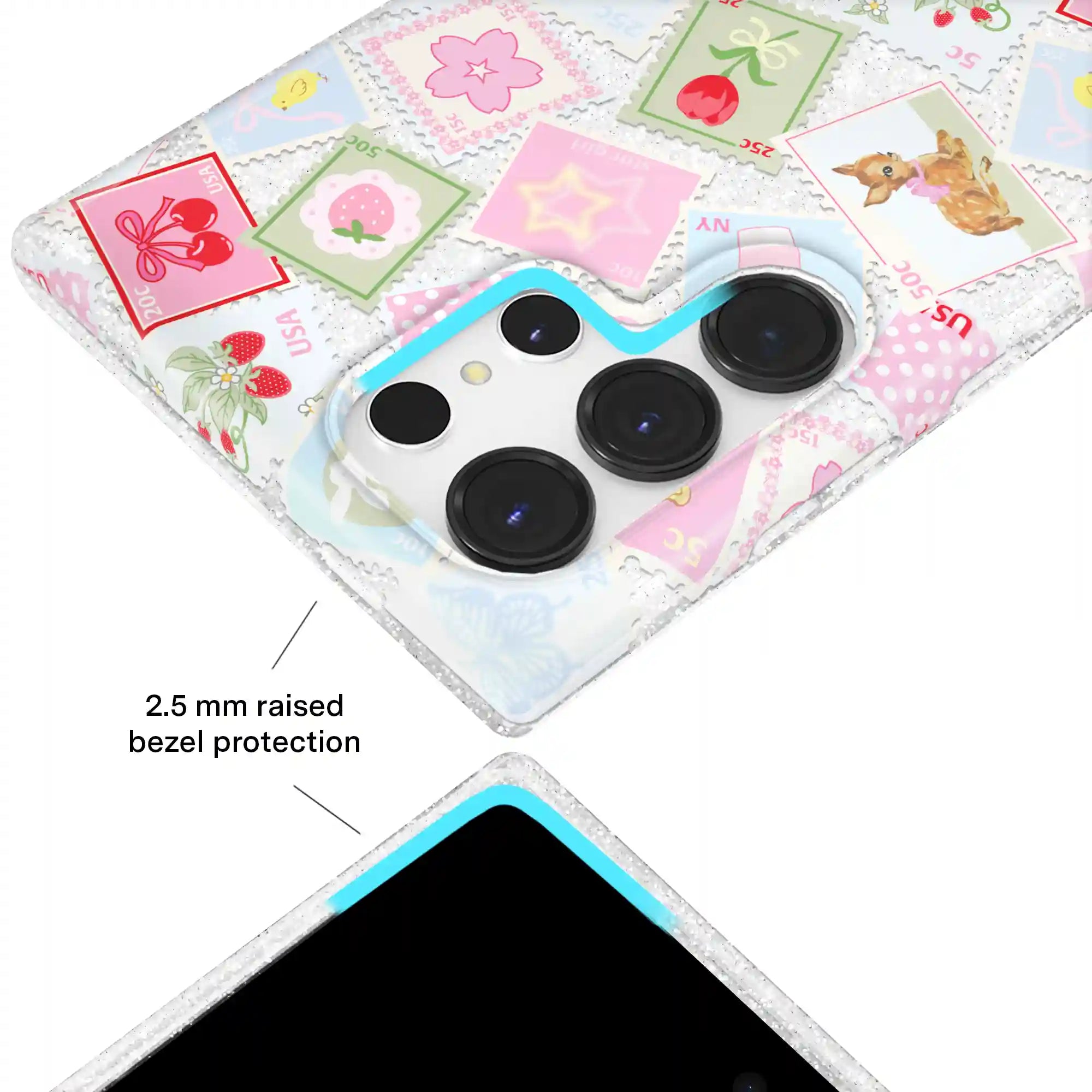 Spring Whimsy Stamps Glitter Samsung Case