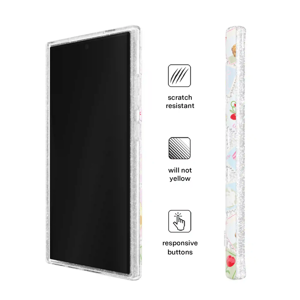 Spring Whimsy Stamps Glitter Samsung Case