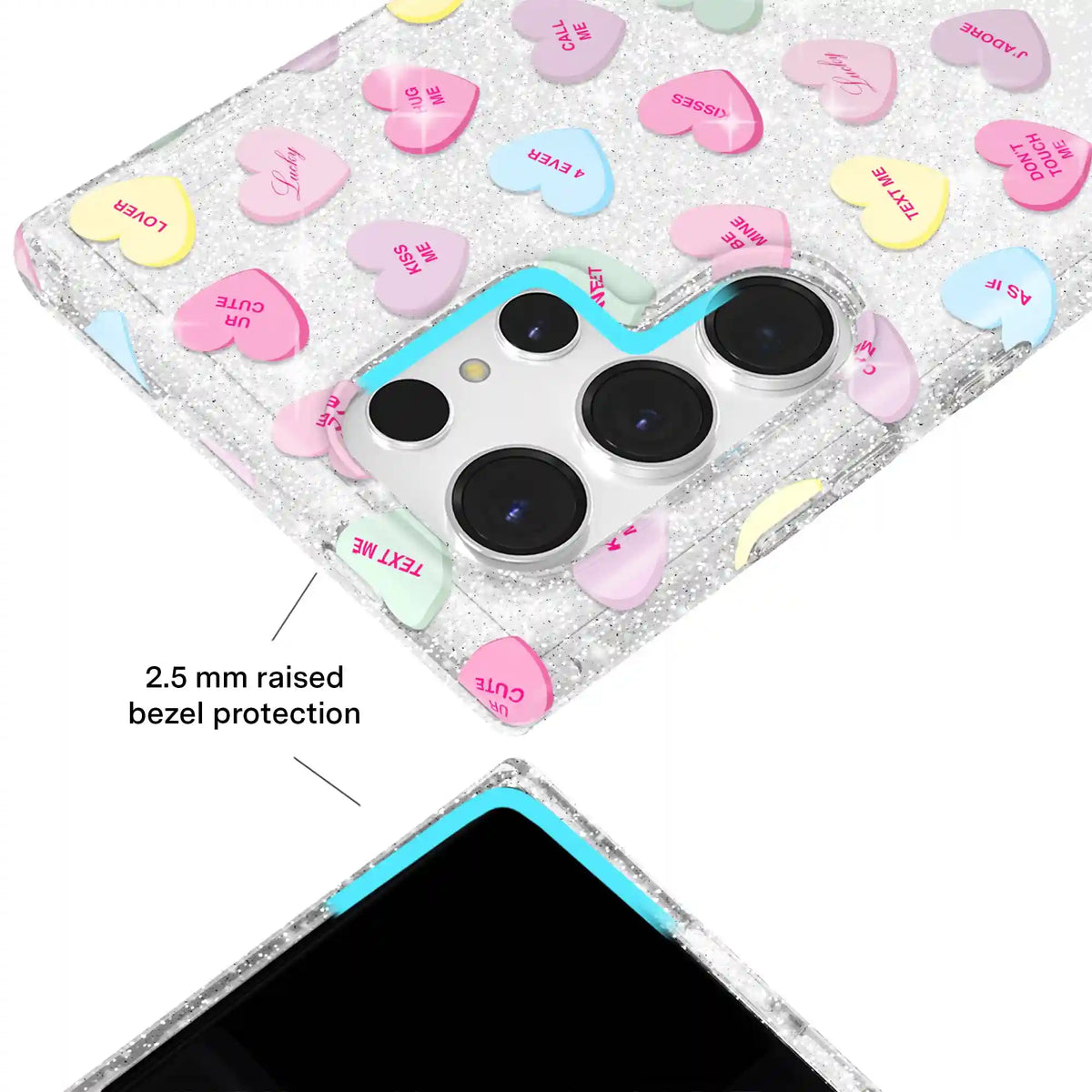 Sweet Hearts Glitter Samsung Case