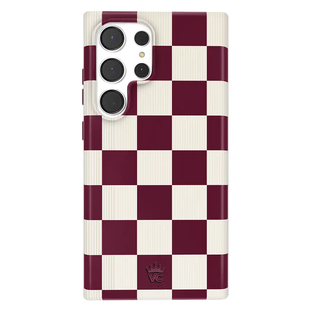 Burgundy Vibe Checker Samsung Case