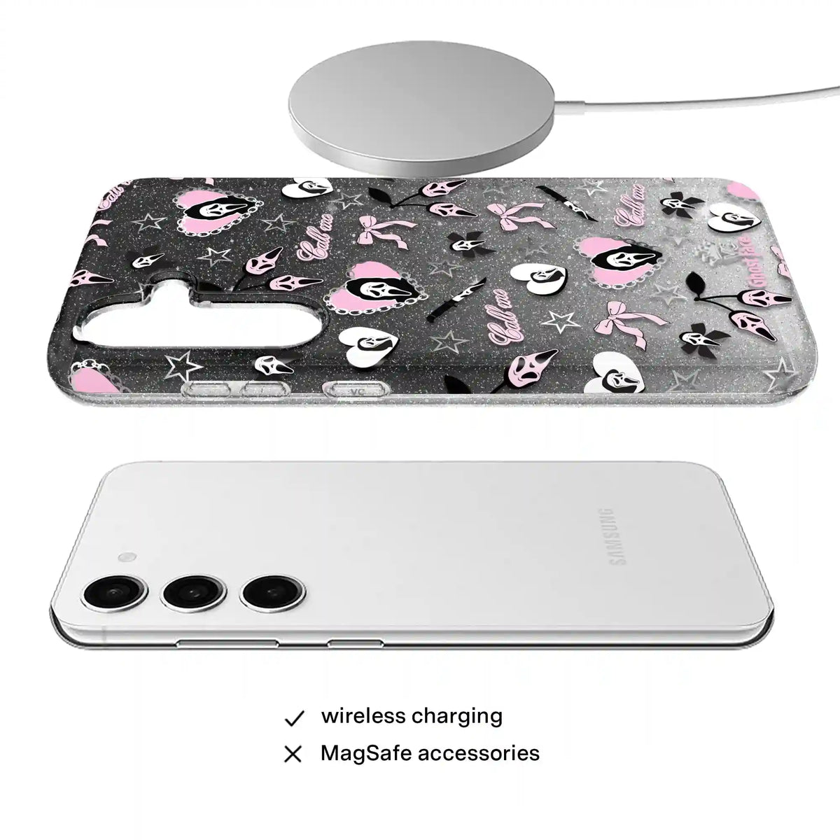 Ghost Face Goth Glitter Samsung Case