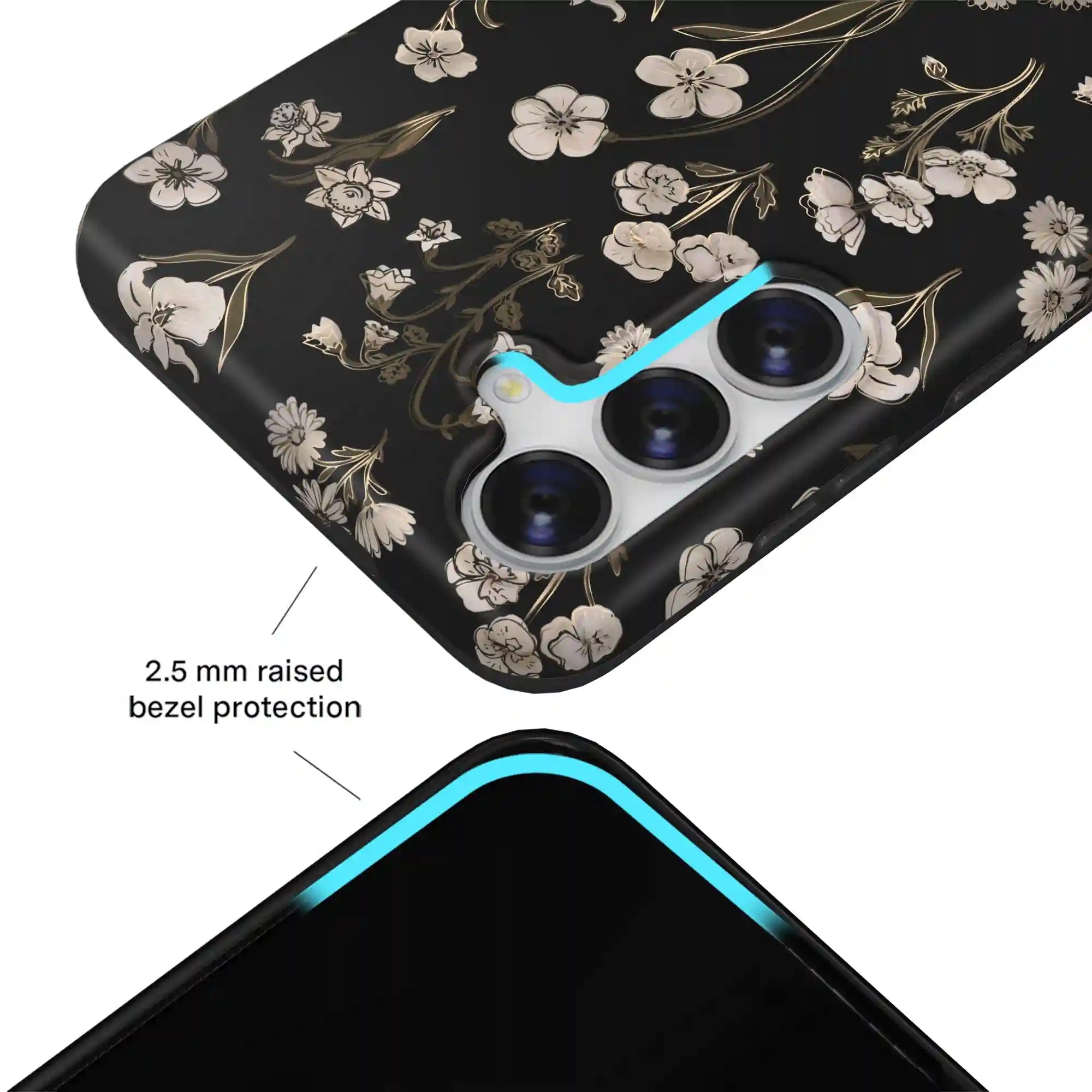 Nightbloom Gold Chrome Floral Samsung Case