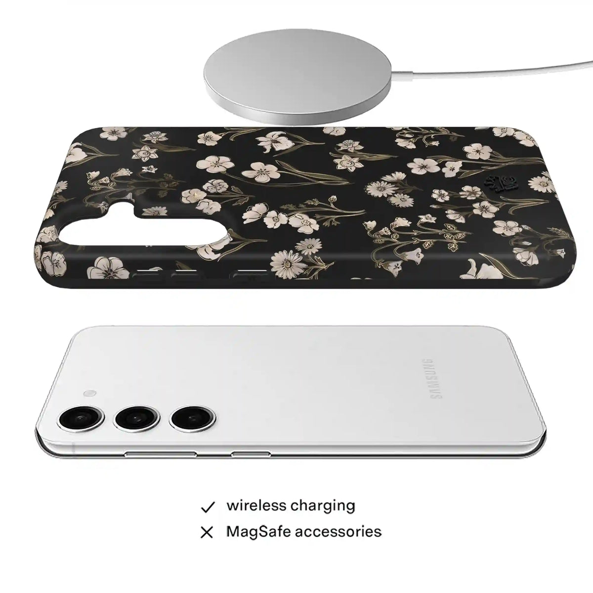 Nightbloom Gold Chrome Floral Samsung Case