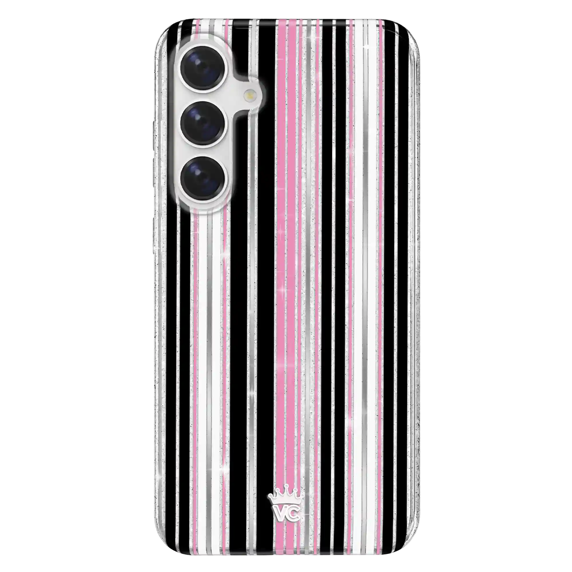 Pretty Punk Stripes Glitter Samsung Case