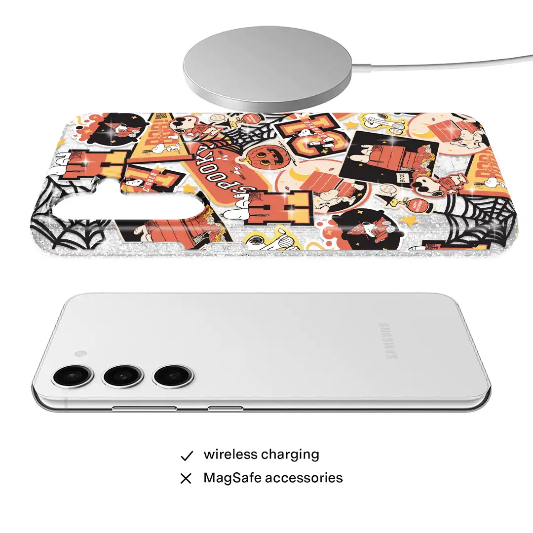 Snoopy Halloween Varsity Glitter Samsung Case