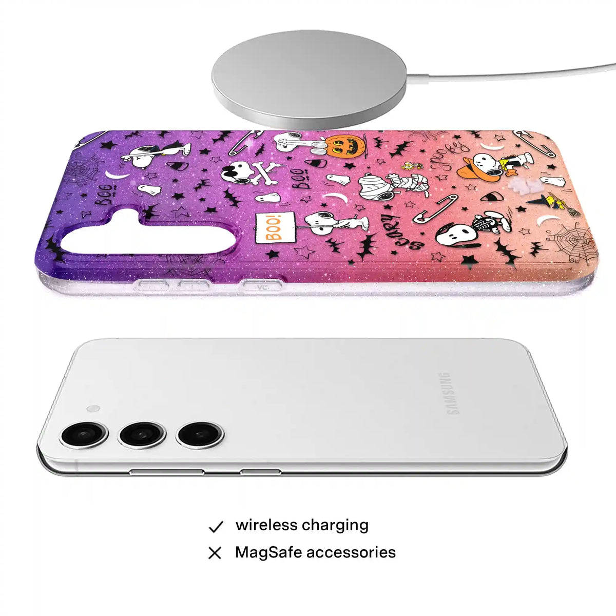 Snoopy Spooky Glitter Samsung Case