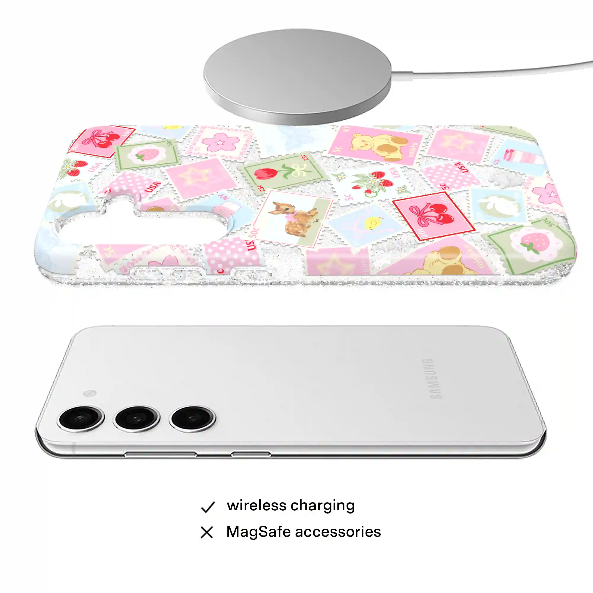 Spring Whimsy Stamps Glitter Samsung Case