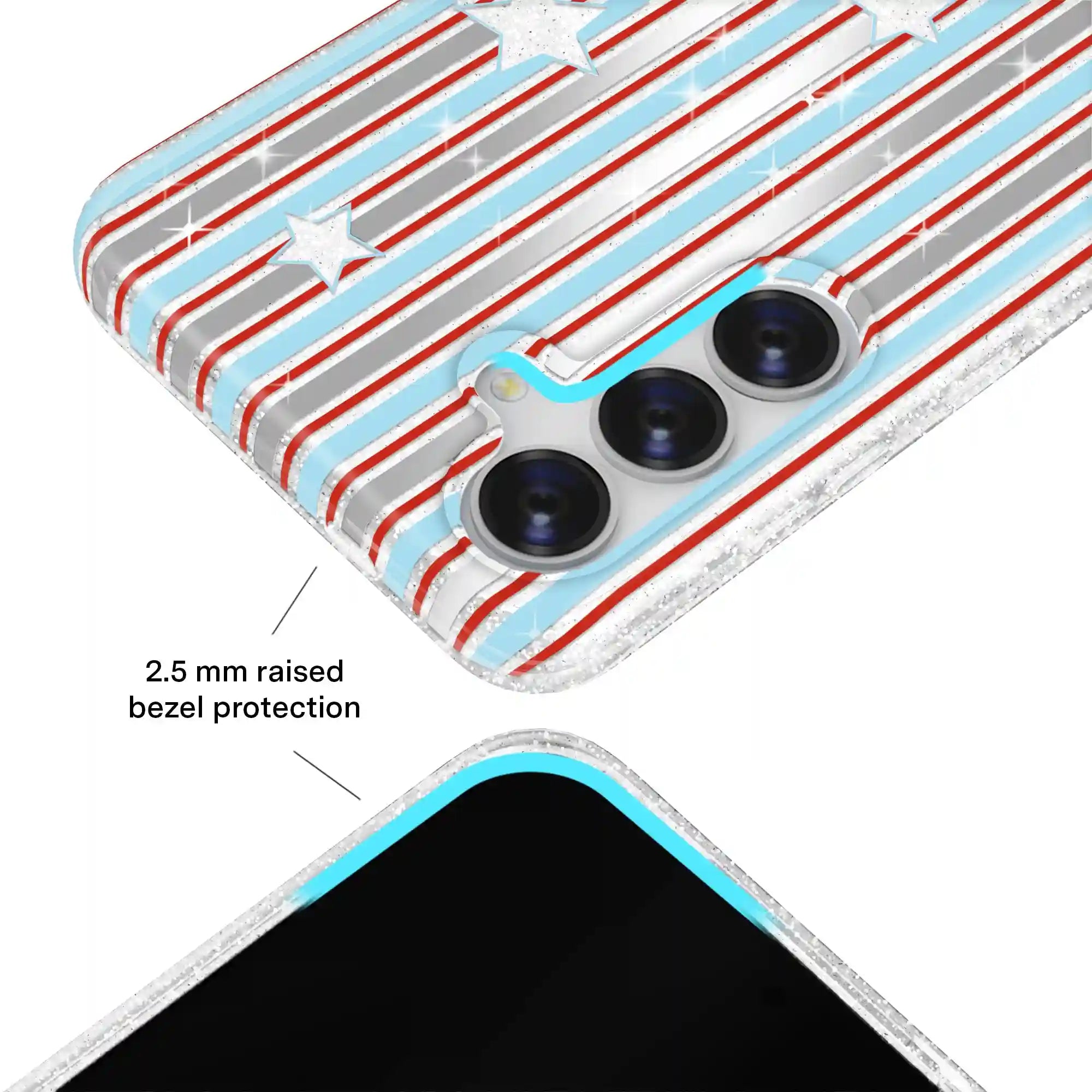 Stars & Stripes Glitter Samsung Case