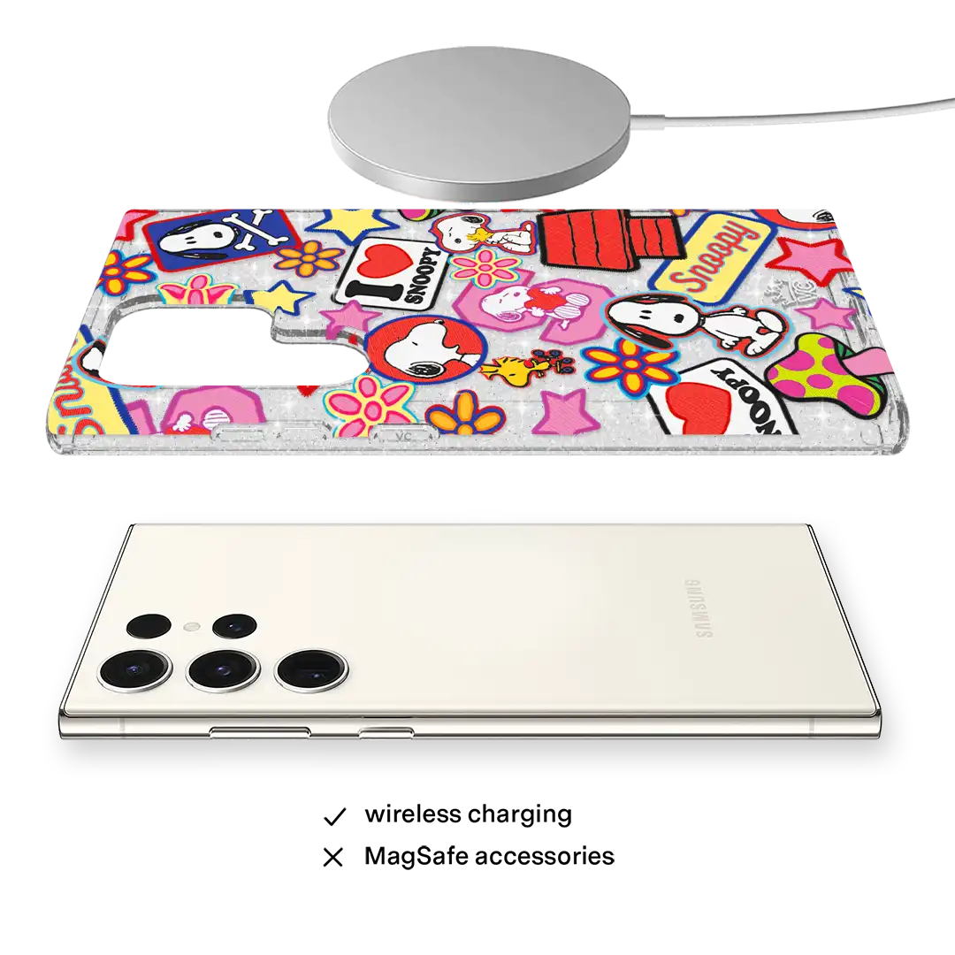 Snoopy Patchwork Glitter Samsung Case
