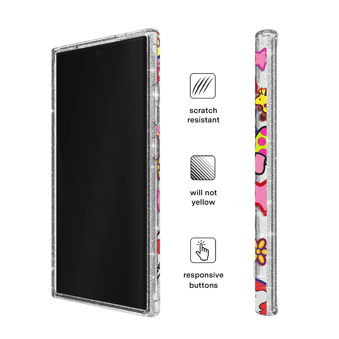 Snoopy Patchwork Glitter Samsung Case
