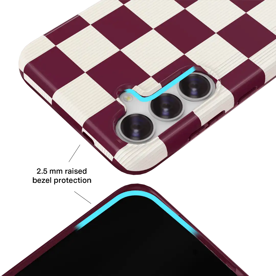 Burgundy Vibe Checker Samsung Case