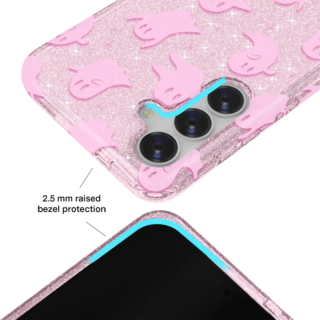 Ghosted Pink Glitter Samsung Case