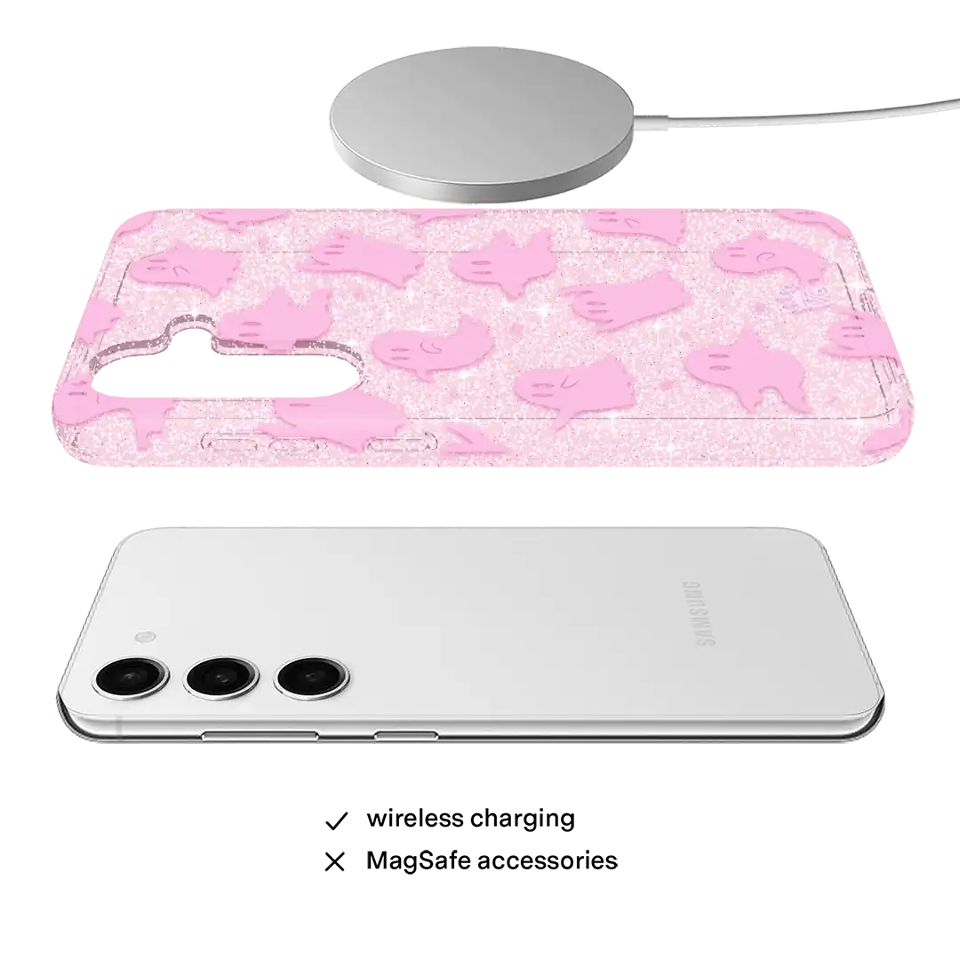 Ghosted Pink Glitter Samsung Case