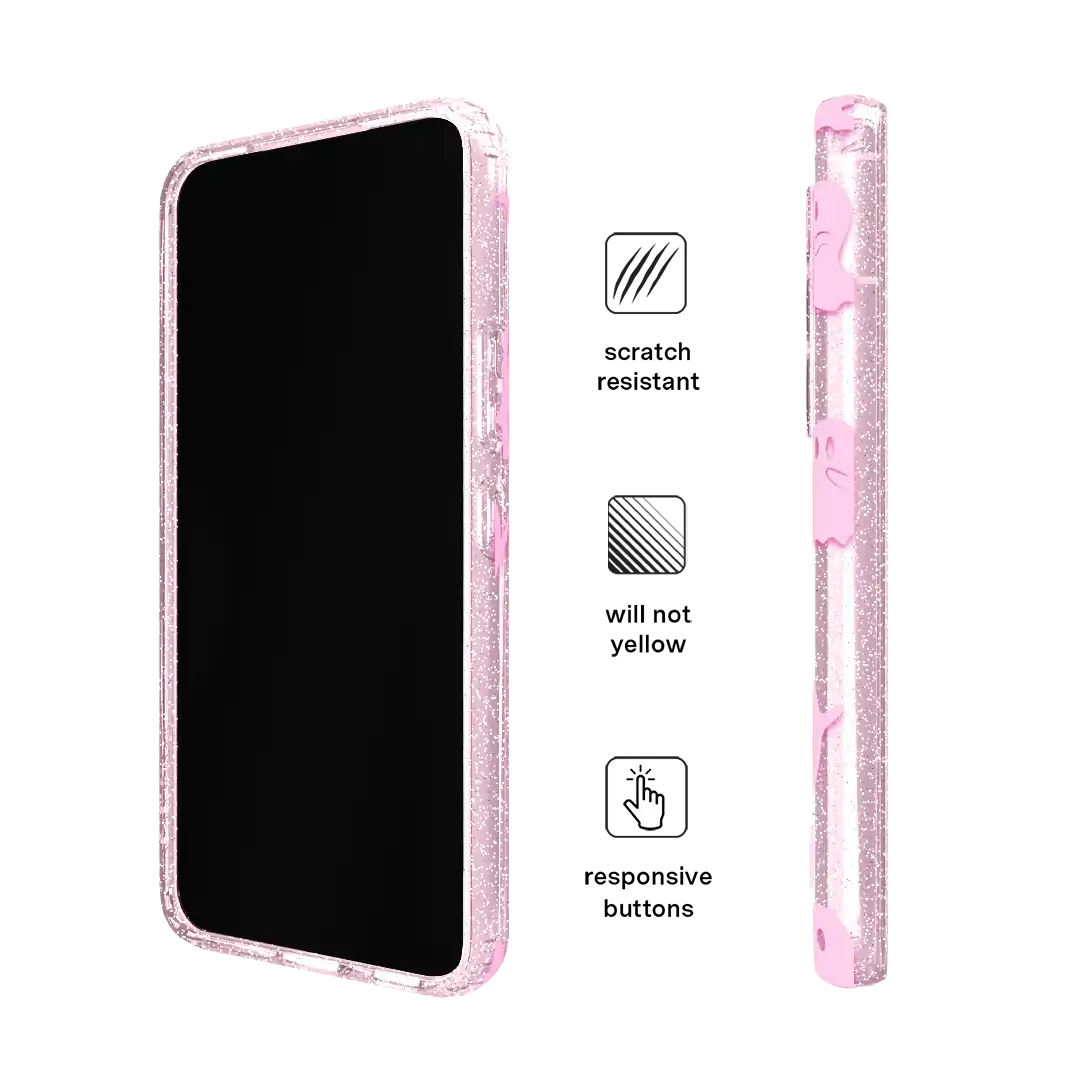 Ghosted Pink Glitter Samsung Case