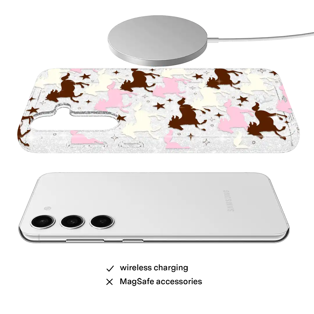 Pink Pony Glitter Samsung Case