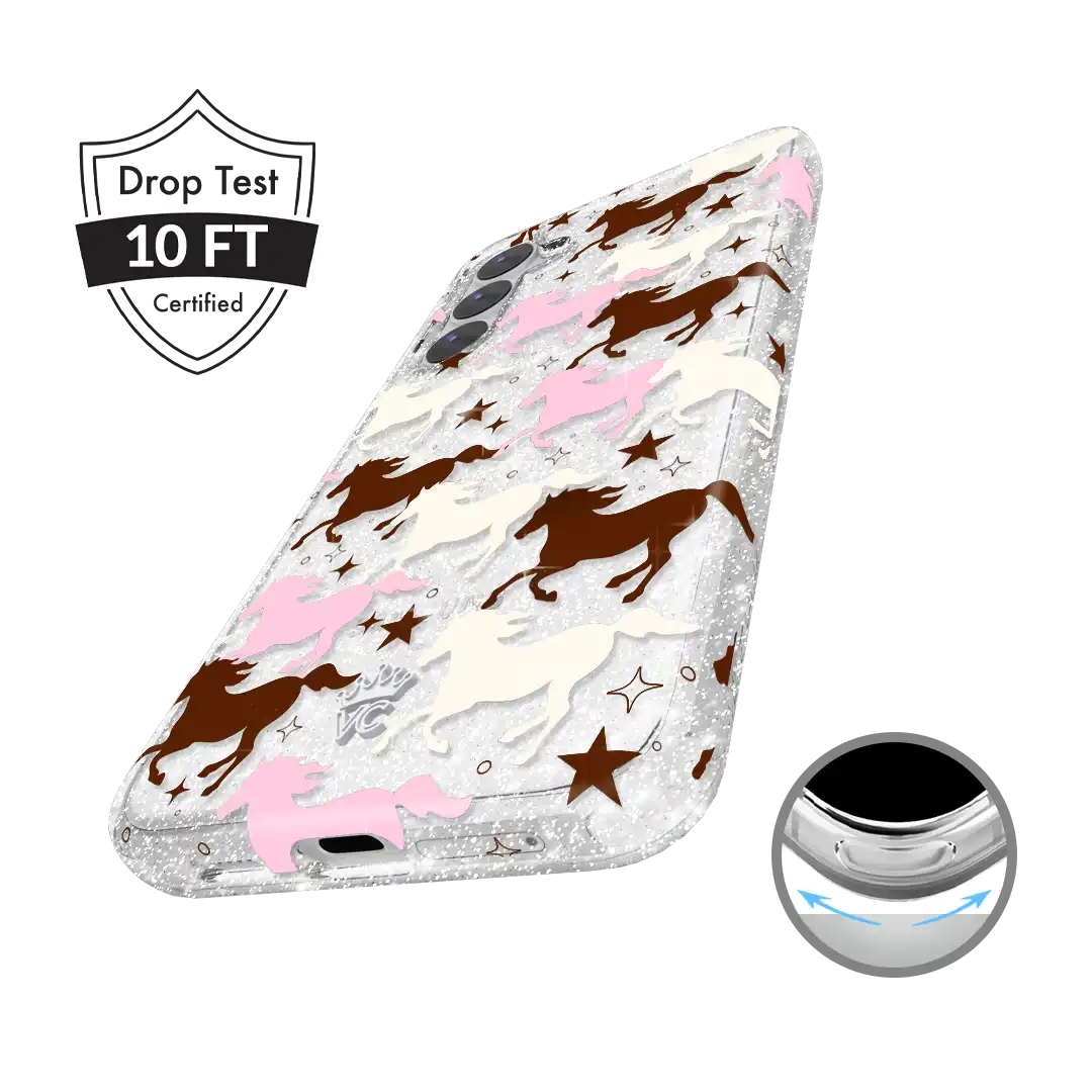 Pink Pony Glitter Samsung Case
