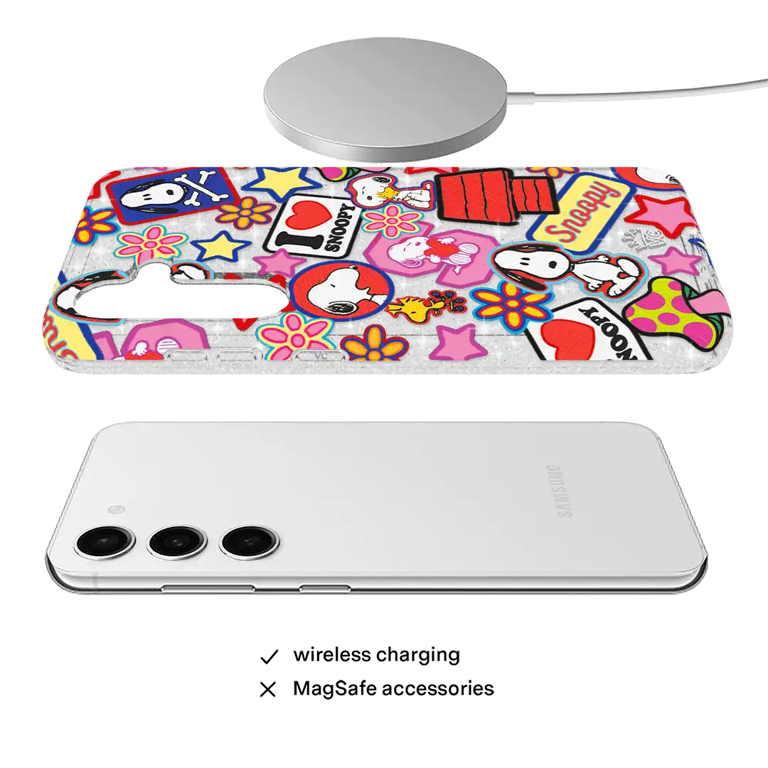 Snoopy Patchwork Glitter Samsung Case