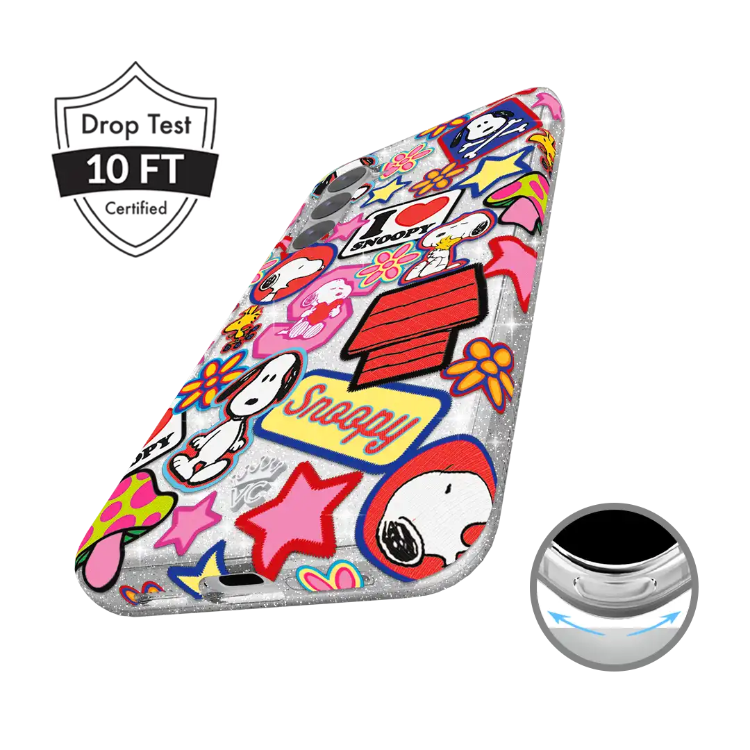 Snoopy Patchwork Glitter Samsung Case