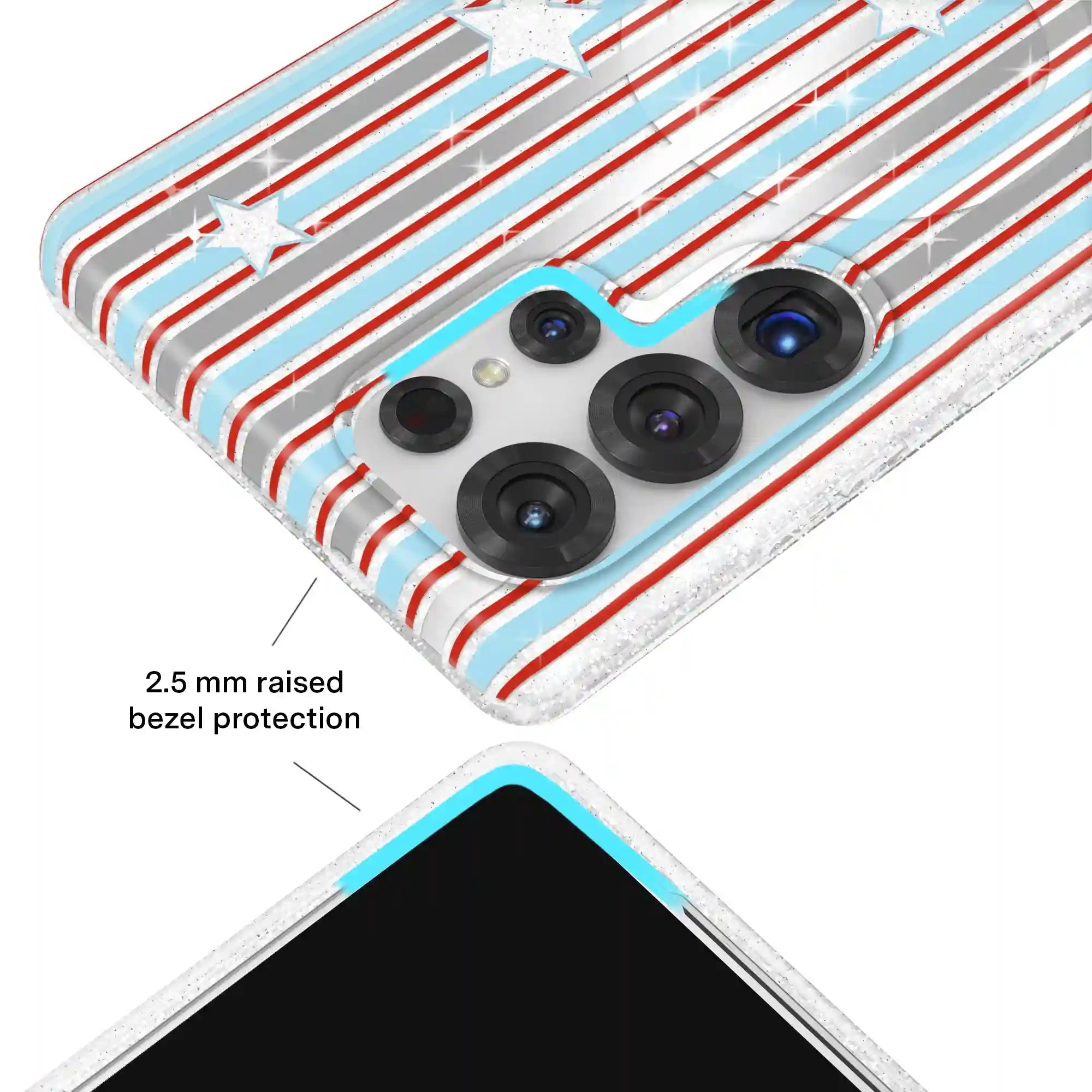 Stars & Stripes Glitter Samsung Case