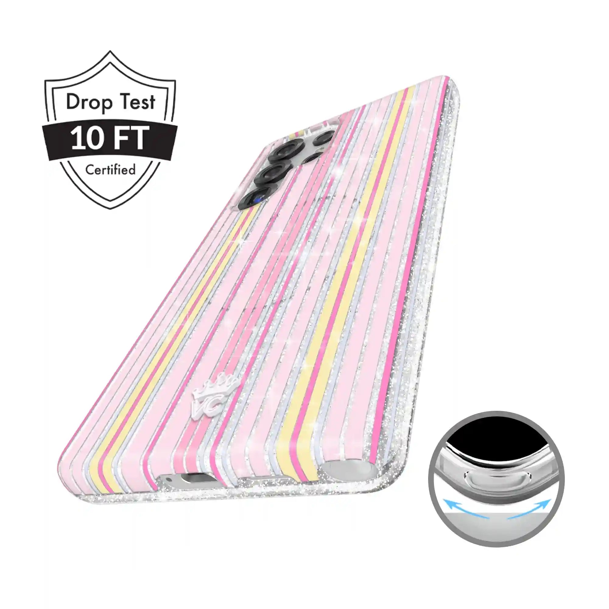 Sunkissed Stripes Glitter Samsung Case