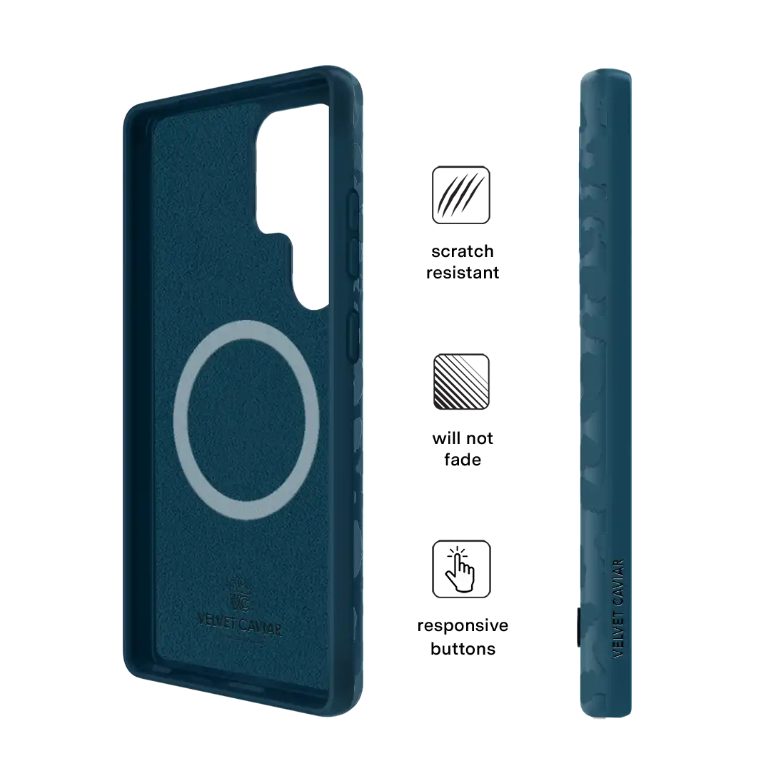 Metallic Navy Leopard Samsung Case