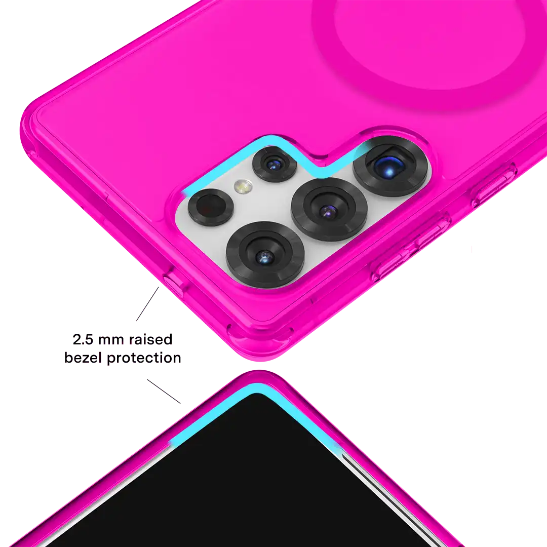 Neon Pink Clear Samsung Case