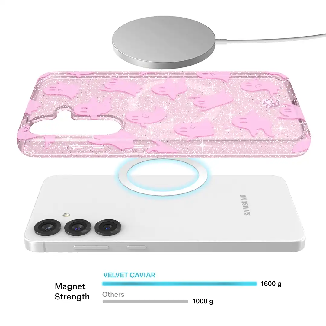 Ghosted Pink Glitter Samsung Case