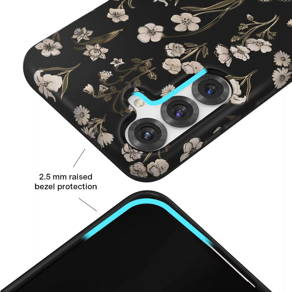 Nightbloom Gold Chrome Floral Samsung Case