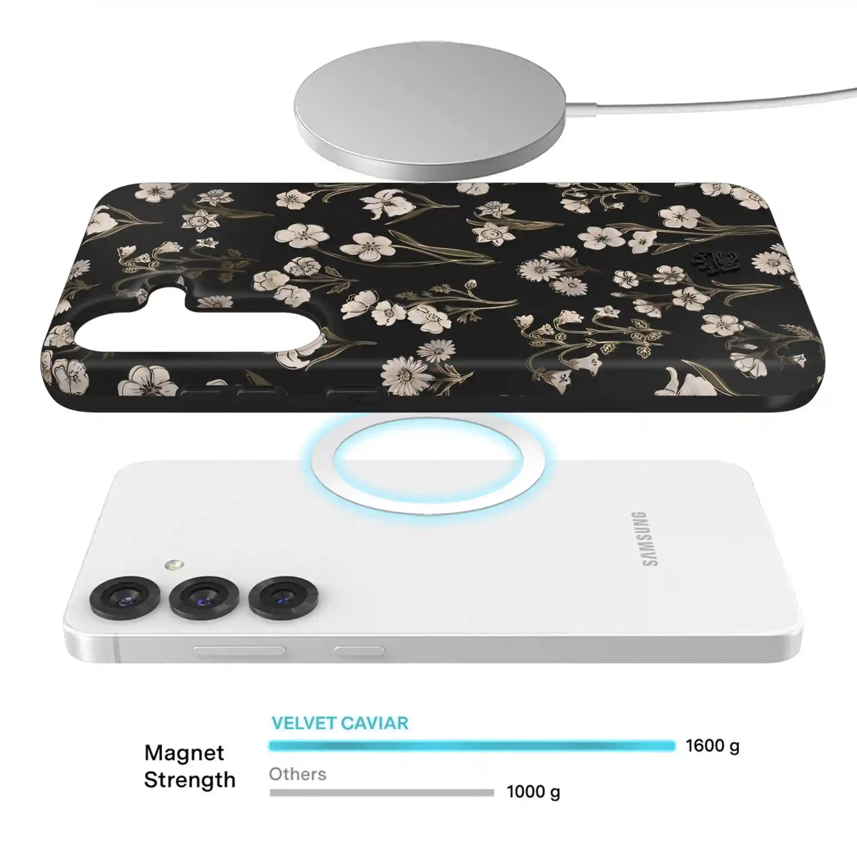 Nightbloom Gold Chrome Floral Samsung Case