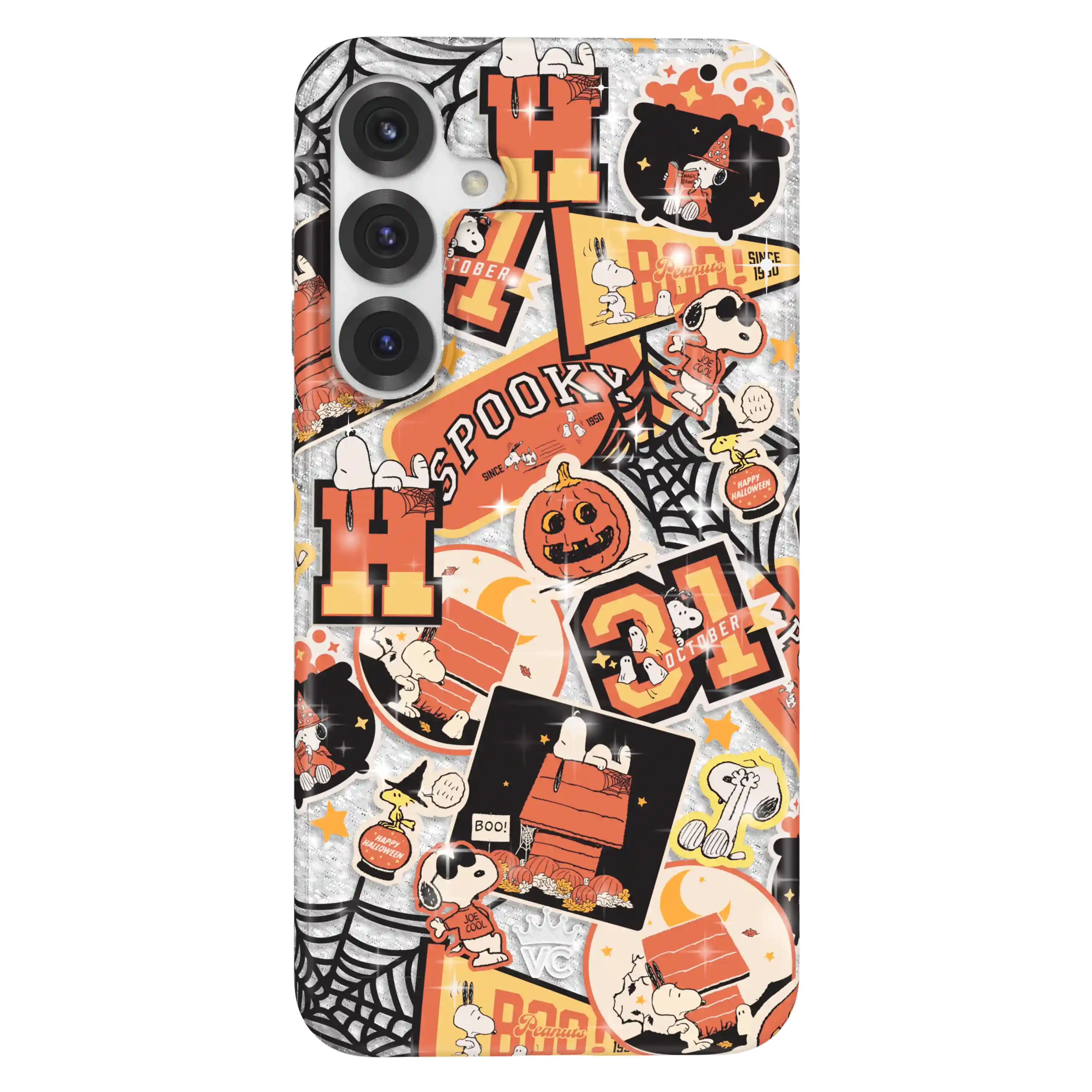 Snoopy Halloween Varsity Glitter Samsung Case