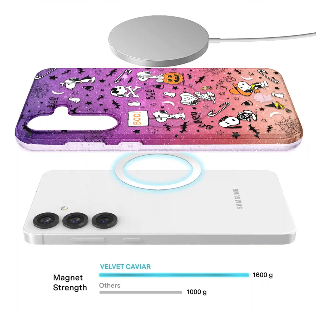 Snoopy Spooky Glitter Samsung Case
