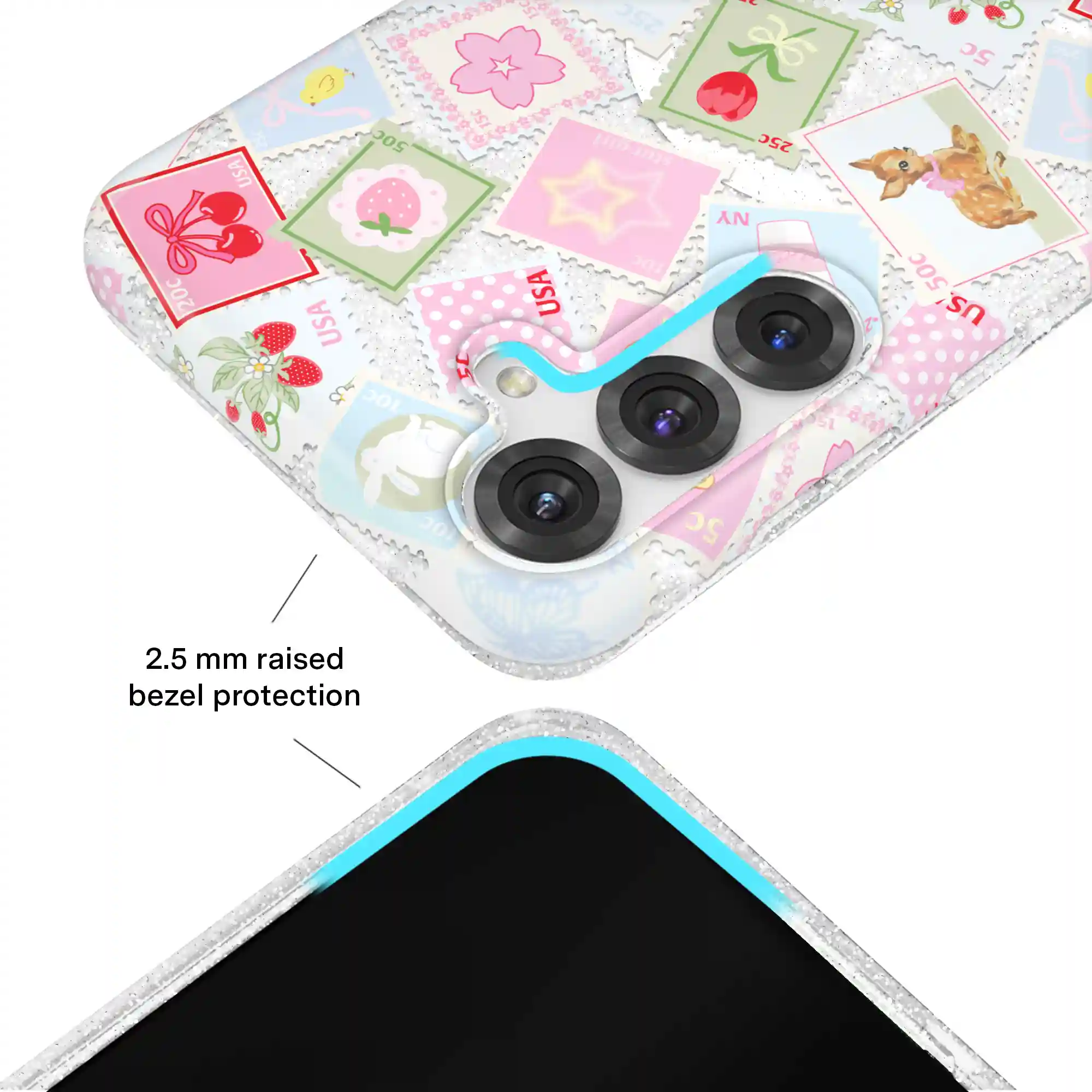 Spring Whimsy Stamps Glitter Samsung Case