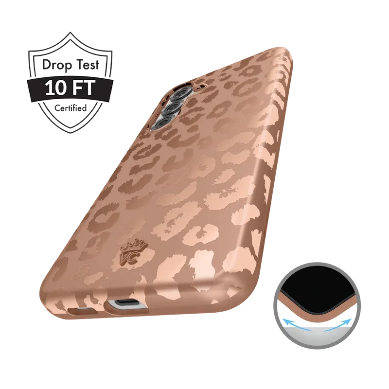 Bronze Chrome Leopard Samsung Case