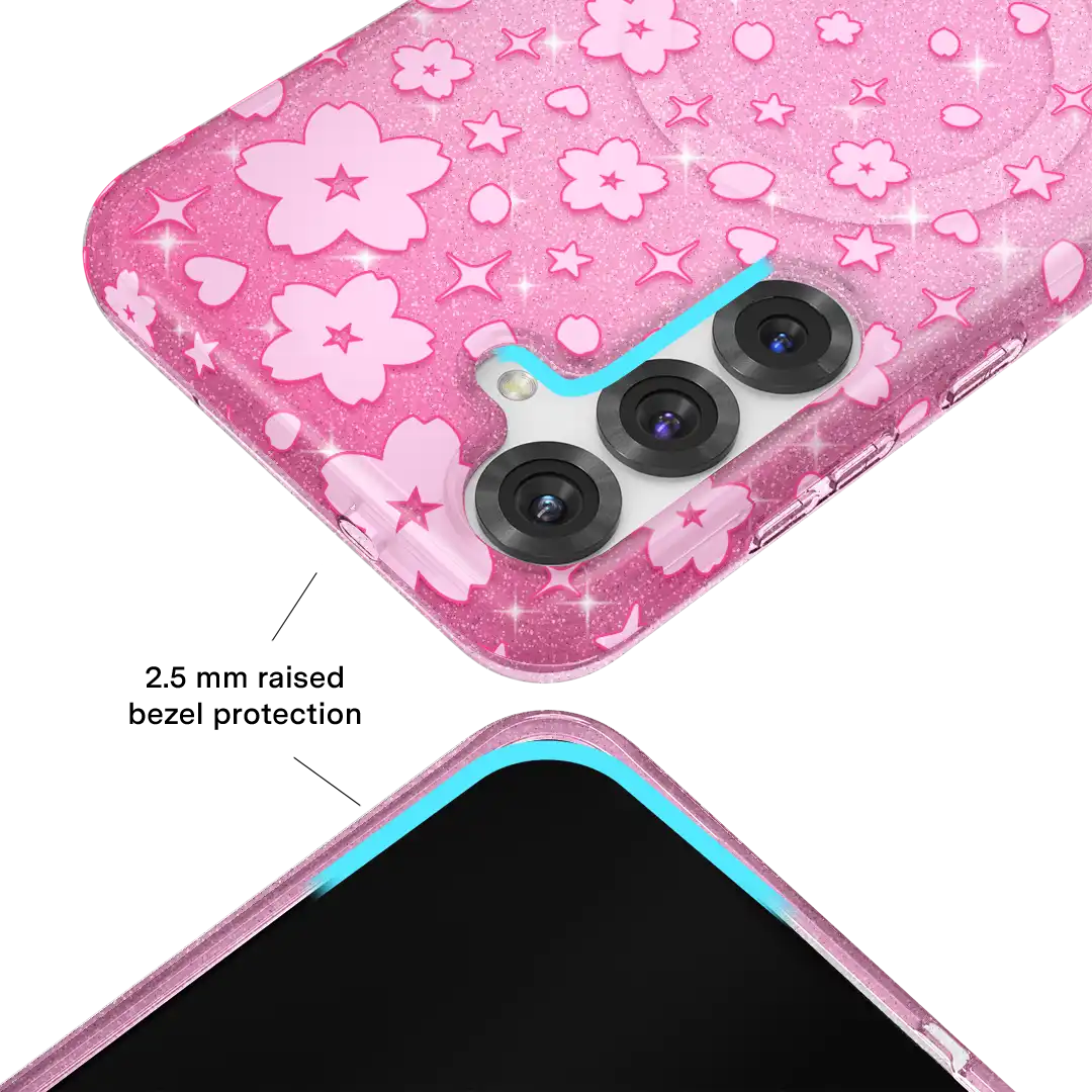Cherry Blossom Glitter Samsung Case