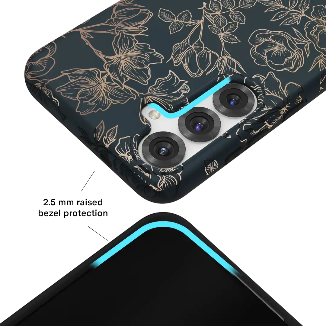 Floral Rose Gold Chrome Samsung Galaxy Case