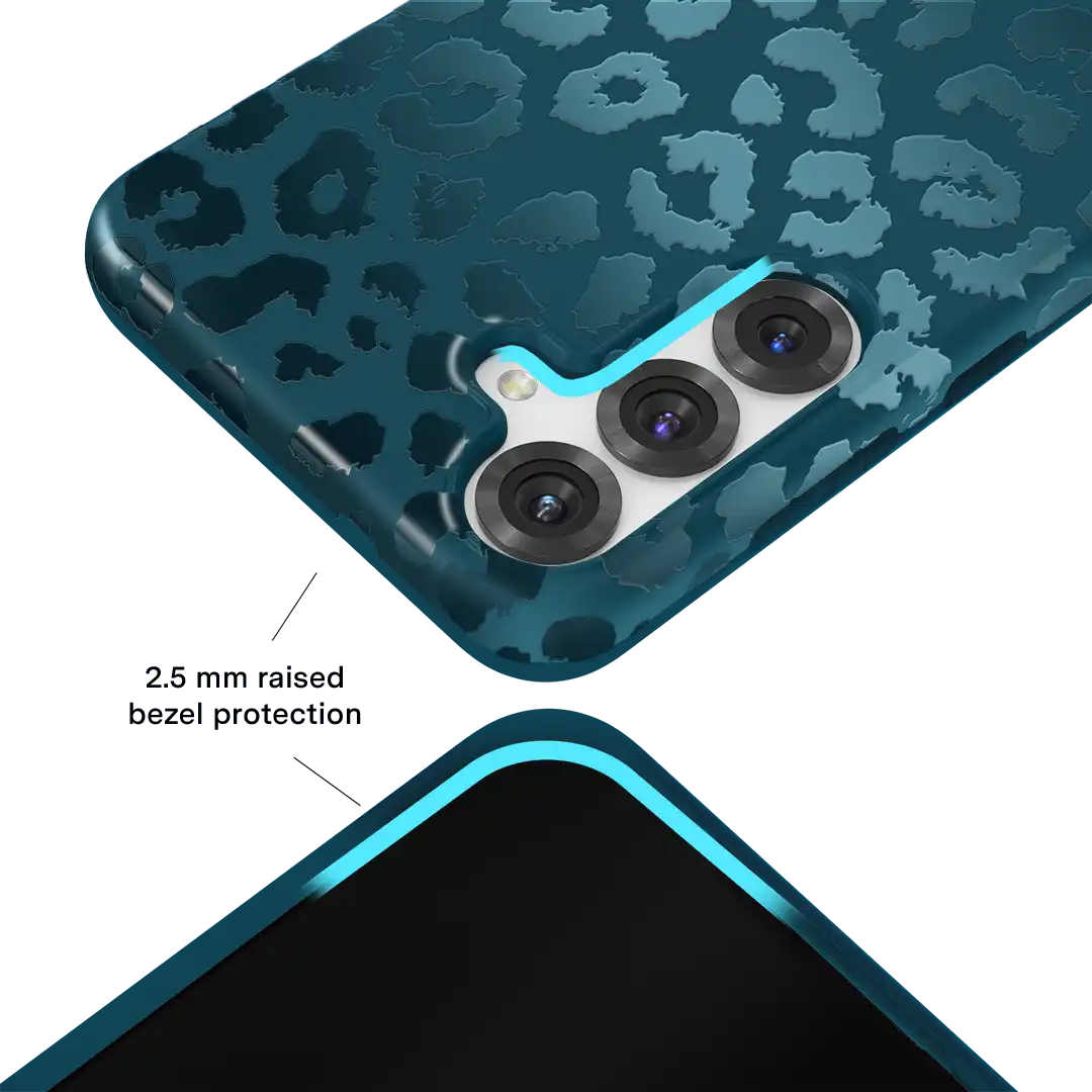 Metallic Navy Leopard Samsung Case