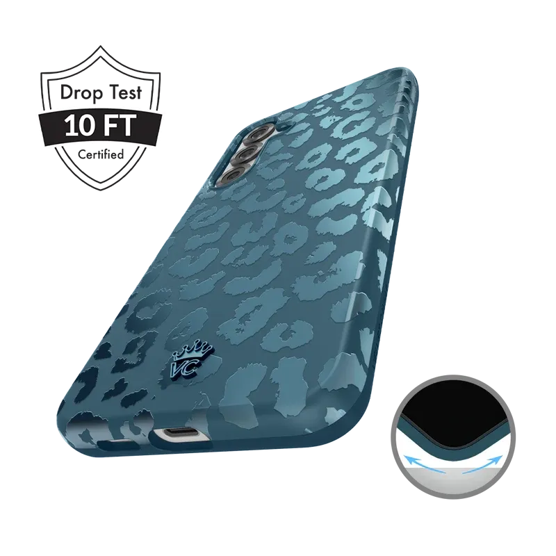 Metallic Navy Leopard Samsung Case