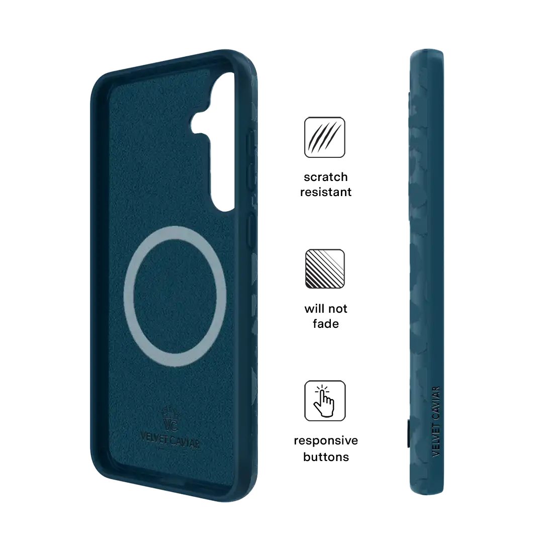 Metallic Navy Leopard Samsung Case