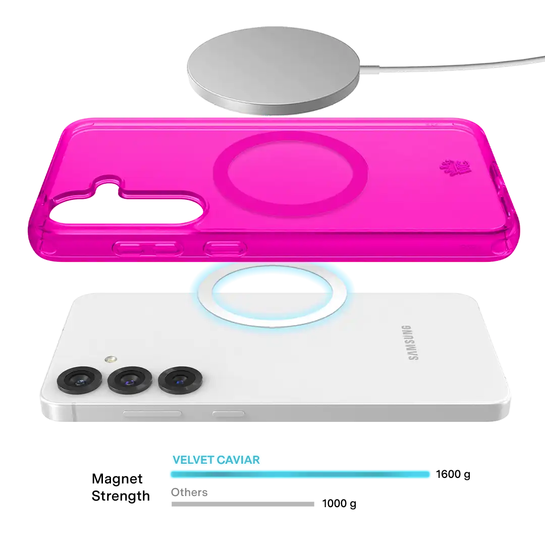 Neon Pink Clear Samsung Case