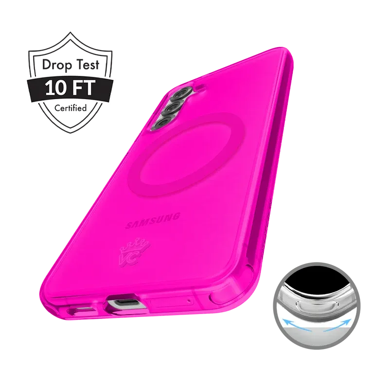 Neon Pink Clear Samsung Case