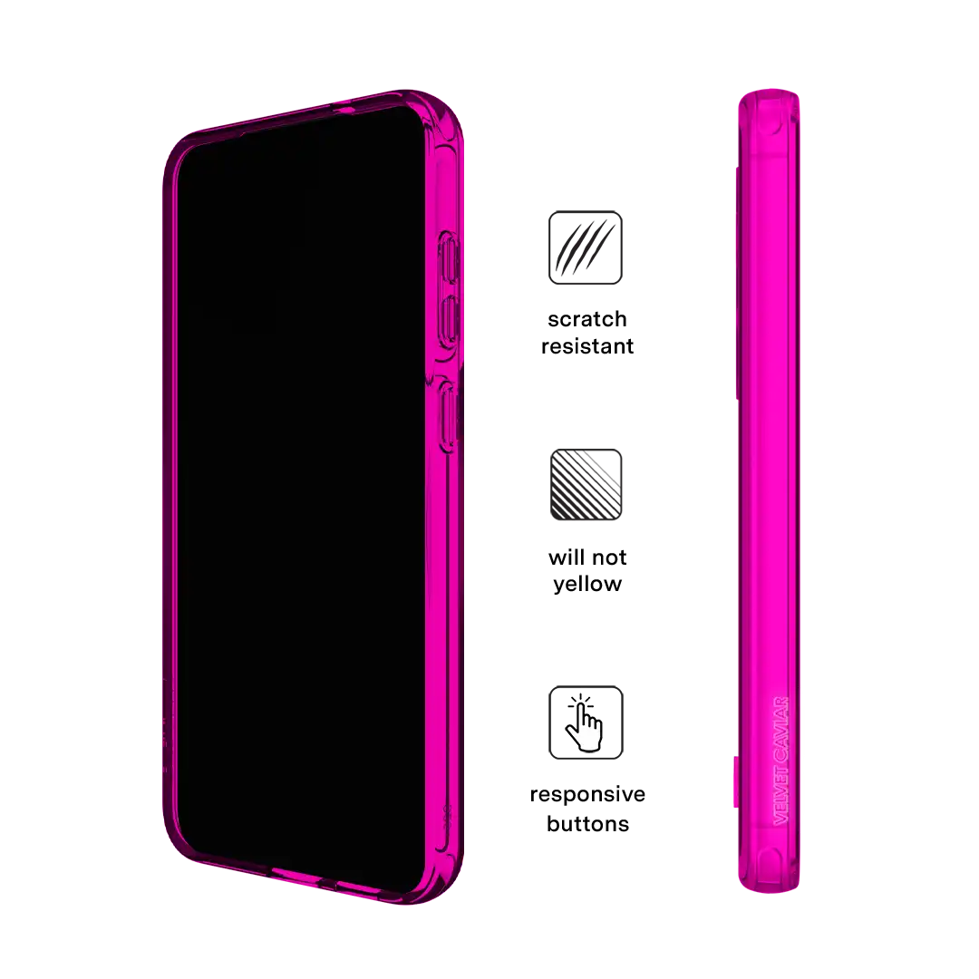 Neon Pink Clear Samsung Case