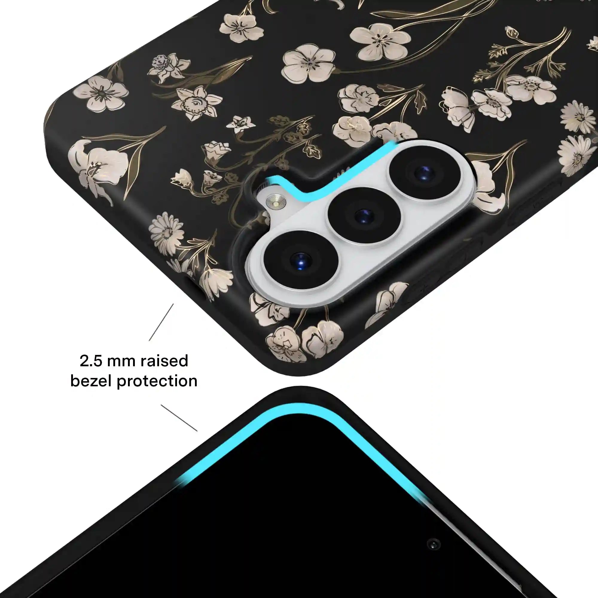 Nightbloom Gold Chrome Floral Samsung Case